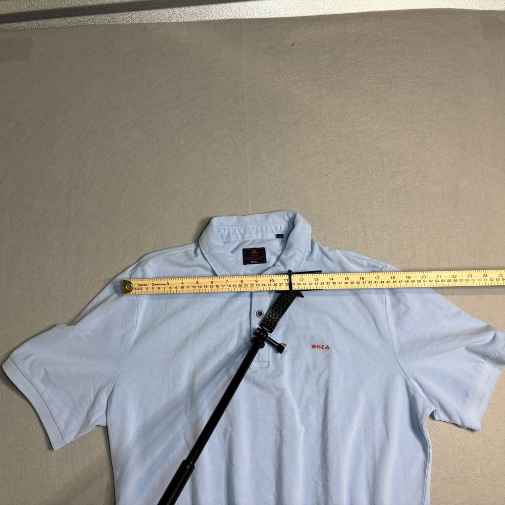 N.Z.A. New Zealand Auckland Tukituki Men's 3XL Light Blue Cotton Polo - Picture 5 of 16